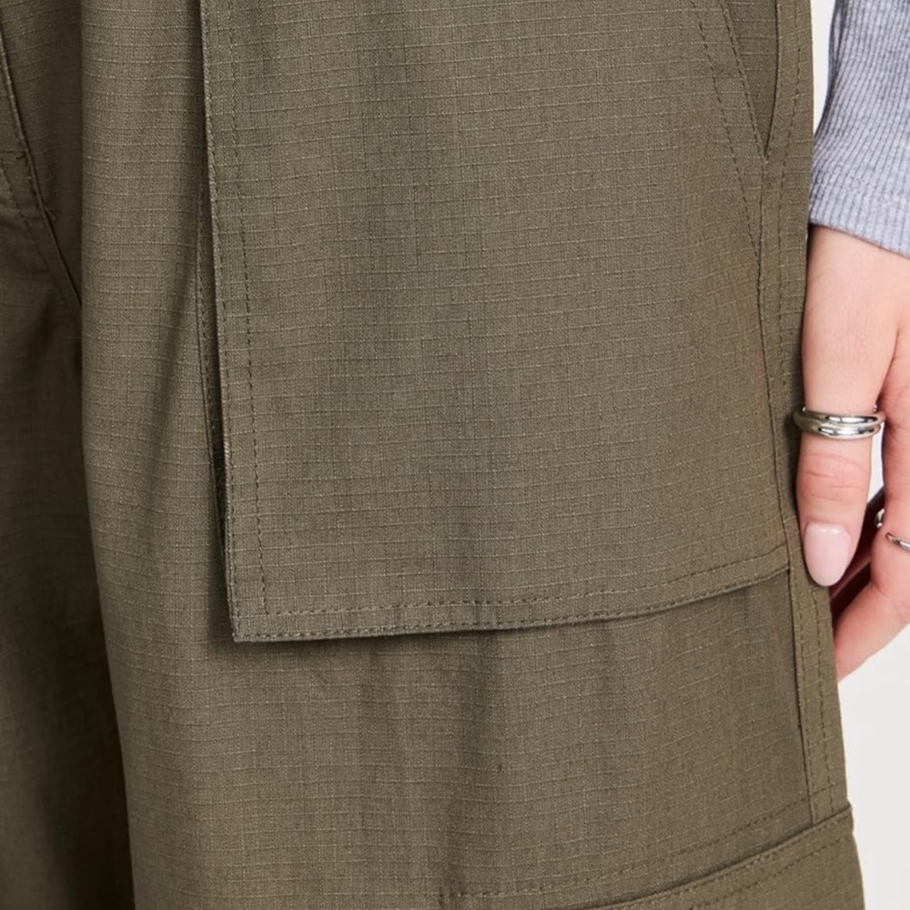 MOON RIVER Cotton Olive Cargo Pants - Picture 6 of 15
